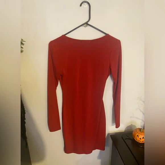 Fashion Nova Red Long Sleeve Dress - Picture 4 of 4